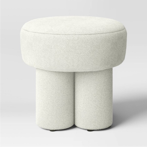 THRESHOLD NWT boucle fully upholstered accent ottoman stool -cream - Picture 3 of 6